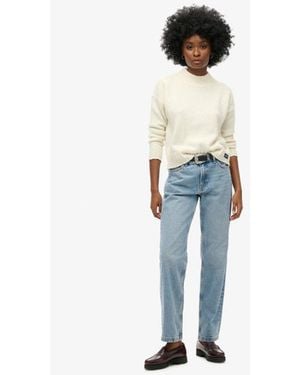 Superdry & Co Mid Rise Straight Leg Jean - Blue
