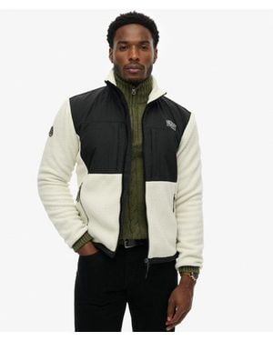 Superdry Hybride Trekkerjas Van Polar Fleece - Zwart