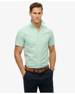 Superdry & Co Cotton Linen Short Sleeve Shirt - Green