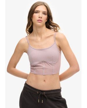 Superdry Ladies Sport Tech Corset Top - Purple