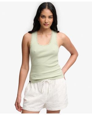 Superdry Vintage Lace Trim Vest - Green