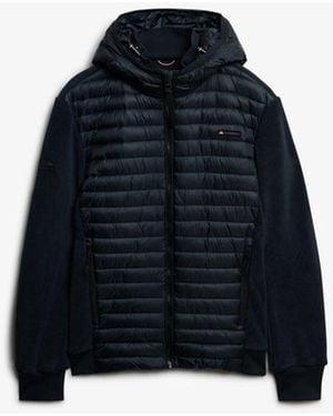 Superdry & Co Hooded Storm Fleece Hybrid Jacket - Blue