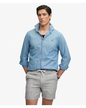 Superdry The Merchant Store - Linen Shorts - Blue