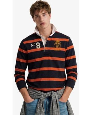 Superdry & Co Double Emblem Stripe Rugby Top - Black