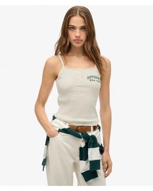 Superdry & Co Classic Graphic Print Cotton Cami Top - White