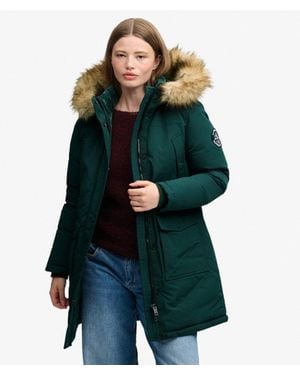 Superdry & Co Everest Faux Fur Parka Coat - Green