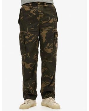 Superdry Camo Print baggy Parachute Pants - Green