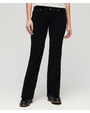 Superdry & Co Low Rise Cord Flare Jeans - Black