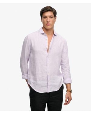 Superdry & Co Riviera Long Sleeve Linen Shirt - White