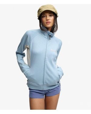 Superdry Bench X & Co Bench High Neck Contrast Track Top - Blue