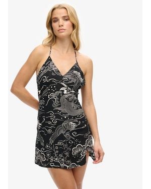 Superdry & Co Printed Mini Slip Dress - Black