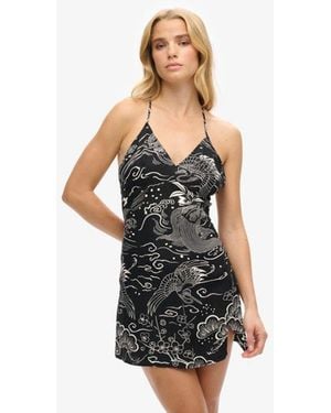 Superdry & Co Printed Mini Slip Dress - Black