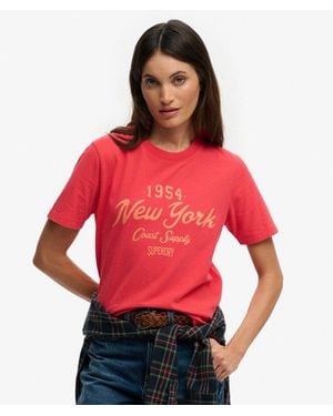 Superdry Beach Club Relaxed T-Shirt - Red