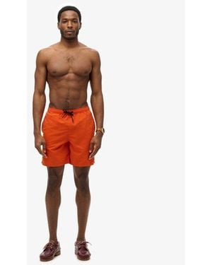 Superdry & Co Premium Embroidered 17-inch Swim Shorts - Orange