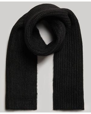 Superdry & Co Essential Ribbed Scarf - Black