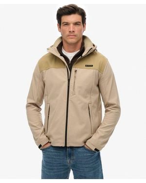 Superdry Hooded Soft Shell Trekker Jacket - Natural