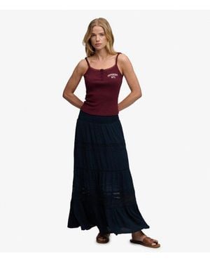 Superdry Ibiza Maxi Skirt - Blue