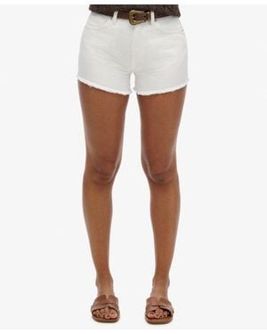 Superdry & Co High Rise Denim Shorts - White