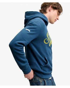 Superdry & Co Vintage Script Hoodie - Blue