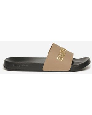 Superdry & Co Vegan Logo Pool Sliders - White