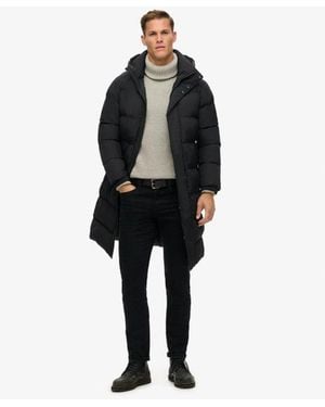 Superdry & Co Hooded Long Puffer Jacket - Black