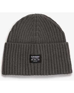 Superdry & Co Workwear Knitted Beanie Hat - Grey