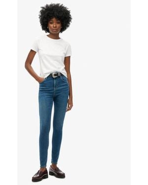 Superdry Cotton High Rise Skinny Denim Jeans - Blue