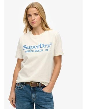 Superdry & Co Venue Metallic Relaxed T-shirt - White