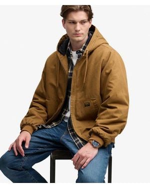 Superdry & Co Hooded Workwear Bomber Jacket - Brown