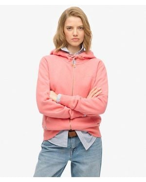 Superdry Essential Logo Zip Hoodie - Red