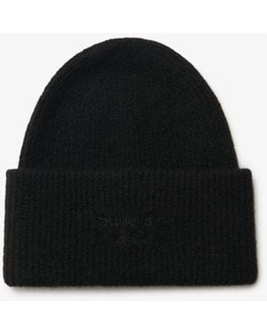 Superdry & Co Heritage Rib Knit Beanie Hat - Black