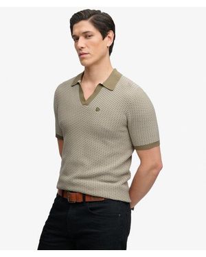 Superdry & Co Johnny Collar Knitted Polo Shirt - Grey
