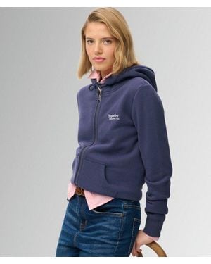 Superdry & Co Athletic Essentials Logo Zip Hoodie - Blue