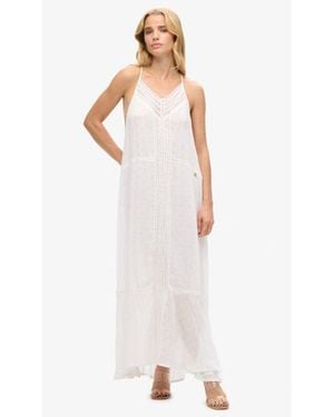 Superdry Lace Trim Maxi Dress - White