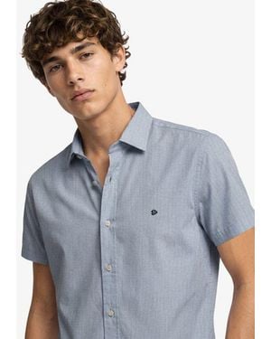 Superdry & Co Riviera Short Sleeve Linen Shirt - Blue