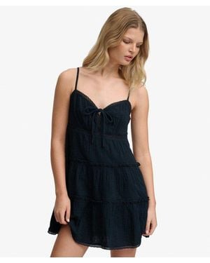 Superdry & Co Cheesecloth Tiered Mini Dress - Black