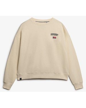 Superdry & Co Athletic Essentials Relaxed Crew Sweatshirt - Natural