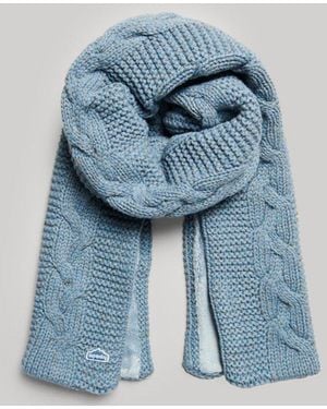 Superdry & Co Cable Knit Scarf - Blue