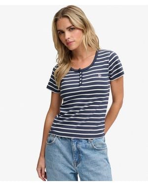 Superdry & Co Athletic Essentials Button Down T-shirt - Blue