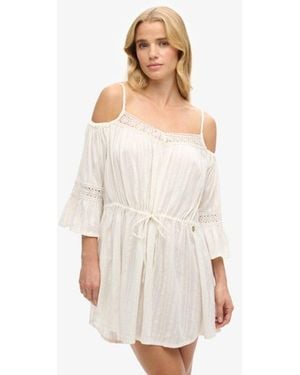 Superdry & Co Cold Shoulder Mini Dress - White