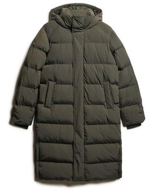 Superdry & Co Hooded Long Puffer Jacket - Grey