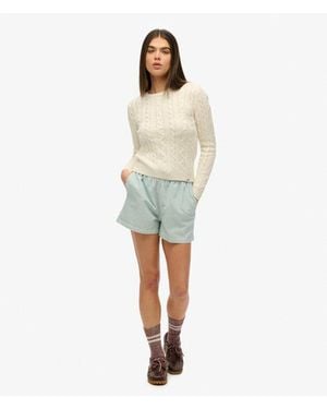 Superdry Essentials Slanke Kabeltrui - Groen