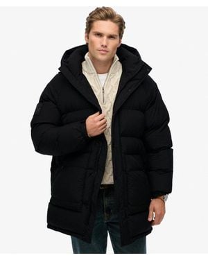 Superdry Xpd Longline Baffle Parka Jacket - Black