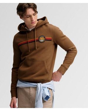 Superdry & Co Outdoors Stripe Logo Hoodie - Brown