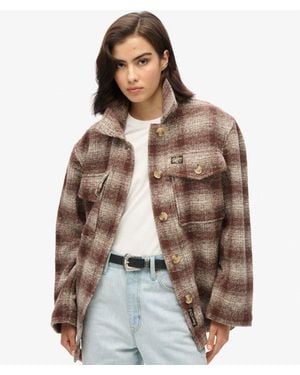 Superdry Heavyweight Unlined Overshirt - Brown