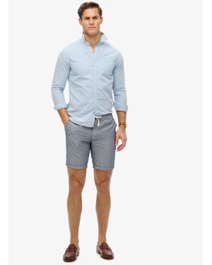 Superdry & Co The Merchant Store- Linen Shorts - Blue