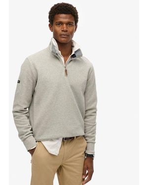 Superdry & Co Core Pique Half Zip Sweatshirt - Grey