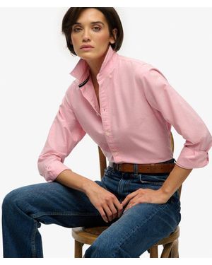 Superdry & Co Slim Oxford Long Sleeve Shirt - Pink