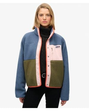 Superdry Colour Block Fleece Jacket - Blue