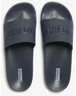 Superdry & Co Logo Pool Sliders - Blue